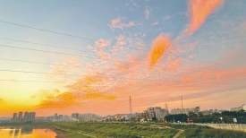 绚丽晚霞绽放天空